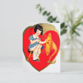 Retro briefkaart voor feestdag (Staand voorkant)