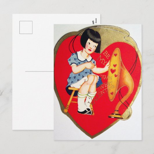 Retro briefkaart voor feestdag (Voorkant / Achterkant)