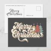 Retro  Briefkaart voor kerstfeestjes (Voorkant / Achterkant)