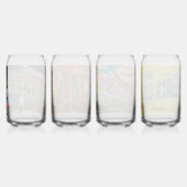 Retro Briefkaarten 4-set Blikvorm Glas (Achterkant)