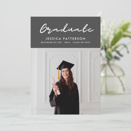 Retro Bright Afstuderen Aankondiging (Staand voorkant)