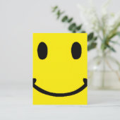 Retro Bright Big Yellow Smile Face Briefkaart (Staand voorkant)
