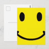 Retro Bright Big Yellow Smile Face Briefkaart (Voorkant / Achterkant)