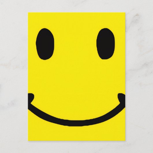 Retro Bright Big Yellow Smile Face Briefkaart (Voorkant)