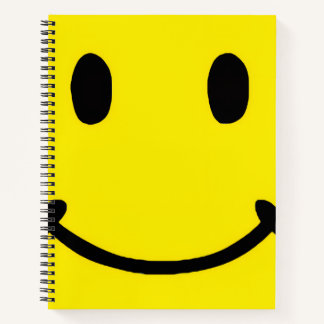 Retro Bright Big Yellow Smile Face Notitieboek