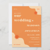 Retro Bright & Bold Summer Wedding Kaart (Voorkant)