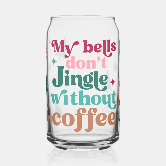 Retro Bright Christmas Iced Coffee Blikvorm Glas (Links)