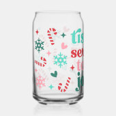 Retro Bright Christmas is het seizoen om vrolijk t Blikvorm Glas (Voorkant)