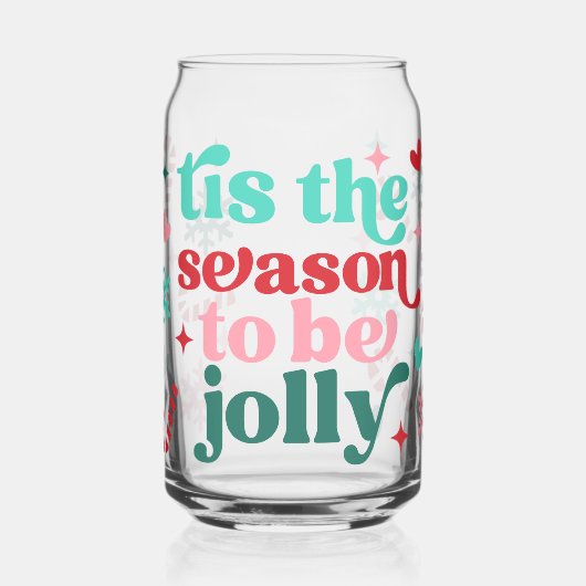 Retro Bright Christmas is het seizoen om vrolijk t Blikvorm Glas (Links)