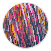 Retro bright colorful lines dashes keramische knop (Voorkant)