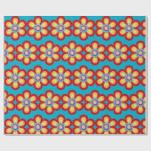 Retro Bright Flower Cadeaupapier (Vlak)
