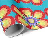 Retro Bright Flower Cadeaupapier (Rol Hoek)