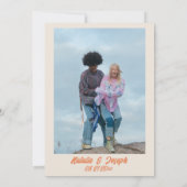 Retro Bright Funky Bold Moderne Unieke Bruiloft Save The Date (Achterkant)