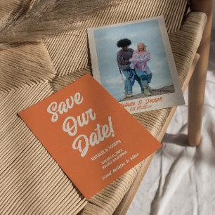 Retro Bright Funky Bold Moderne Unieke Bruiloft Save The Date