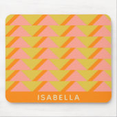Retro Bright Geel Oranje Geometrisch Geometrisch G Muismat (Voorkant)