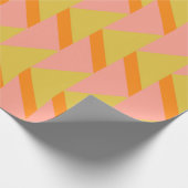 Retro Bright Geel Oranje geometrisch patroon Cadeaupapier (Hoek)