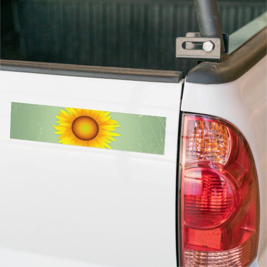  Retro Bright Gele Zonnebloem/Mint Groen Bumpersticker (Op Truck)
