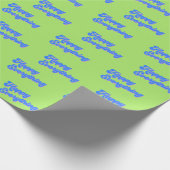 Retro Bright Limoen en Blue Happy Alles Cadeaupapier (Hoek)