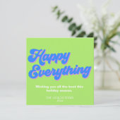 Retro Bright Limoen en Blue Happy Alles Feestdagenkaart (Staand voorkant)