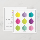 Retro Bright Ornaments Colorful Holiday Party Kaart (Voorkant / Achterkant)