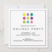 Retro Bright Ornaments Colorful Holiday Party Kaart (Achterkant)