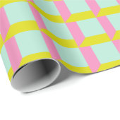 Retro Bright Pastel Geometrisch Op Art Patroon Cadeaupapier (Rol Hoek)