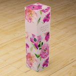 Retro Bright Pink Fun Waterverf Floral Wedding Wijn<br><div class="desc">Als je nog meer aanpassingen of andere overeenkomende objecten nodig hebt,  kun je contact met me opnemen op yellowfebstudio@gmail.com</div>