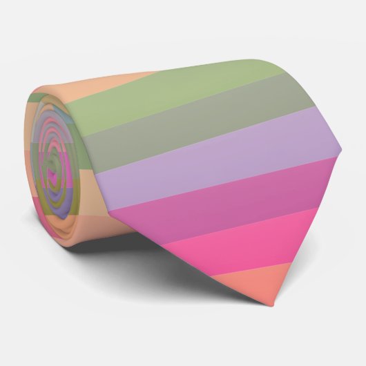 Retro Bright regenboogstrips Stropdas (Opgerold)