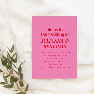 Retro Bright roze roze roze moderne, allemaal in é Kaart