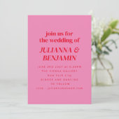 Retro Bright roze roze roze moderne, allemaal in é Kaart (Staand voorkant)