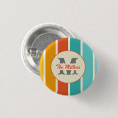 Retro Bright Summer Monogram  Ronde Button 3,2 Cm (Voorkant /achterkant)