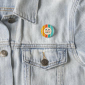 Retro Bright Summer Monogram  Ronde Button 3,2 Cm (In situ)