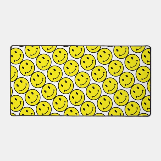 Retro Bright Yellow Smile Face Bureaumat (Voorkant)