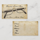 Retro brillen Grungy papier Visitekaartje (Voorkant / Achterkant)