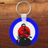 Retro British Mod Scooter Boy Sleutelhanger bagcha (Voorkant)