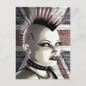 Retro British Punk Girl Briefkaart (Voorkant)