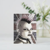 Retro British Punk Girl Briefkaart (Staand voorkant)