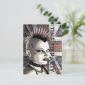 Retro British Punk Mode Small Size-uitnodigingen Kaart (Staand voorkant)