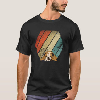 Retro Britse Bulldog Honden en schattig dier T-shirt