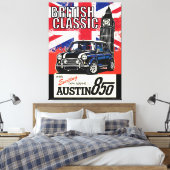Retro Britse Klassieke Auto Front Pop Art Canvas Afdruk (Insitu (Slaapkamer))