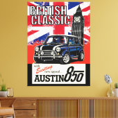 Retro Britse Klassieke Auto Front Pop Art Canvas Afdruk (Insitu (Woonkamer))