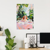 Retro Brittany Spaniel Poster, Brittany Olie Poster (Thuiskantoor)