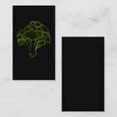 Retro Broccoli Art Vegetables Tekening Visitekaartje (Voorkant / Achterkant)