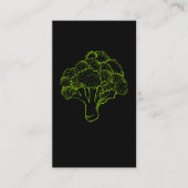 Retro Broccoli Art Vegetables Tekening Visitekaartje (Voorkant)