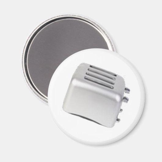  Retro-broodrooster - B&W grijs Magneet (Voorkant / Achterkant)