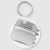  Retro-broodrooster - B&W grijs Sleutelhanger (Voorkant)