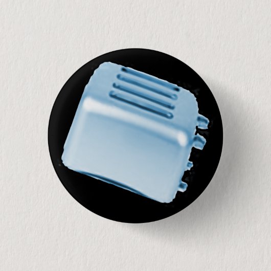  Retro-broodrooster - blauw Ronde Button 3,2 Cm (Voorkant)
