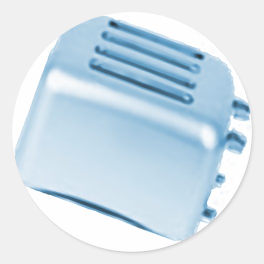  Retro-broodrooster - blauw Ronde Sticker (Voorkant)