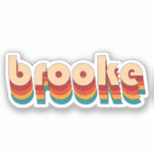 Retro Brooke Naam Sticker (Voorkant)