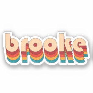 Retro Brooke Naam Sticker